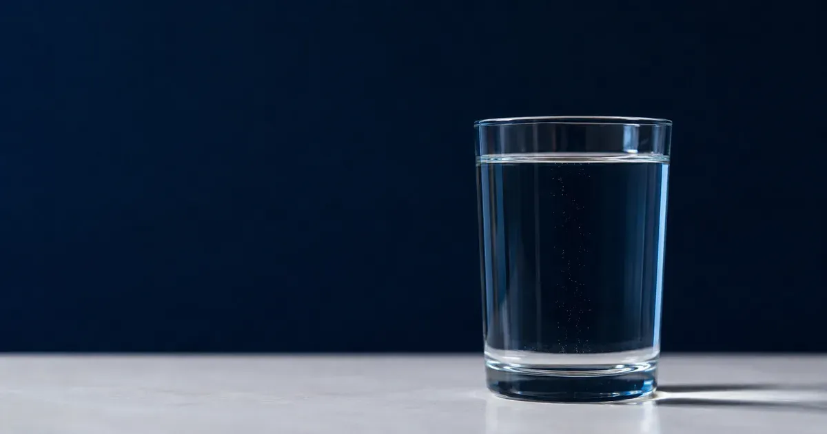 Vaso de agua con hidrógeno molecular disuelto, ilustrando qué es el agua hidrogenada